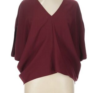 Express Burgundy V-Neck Blouse